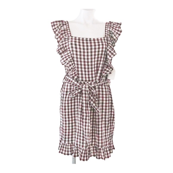 Topshop Dress Gingham Ruffle Mini Size 8 New w/Tag - Picture 14 of 14